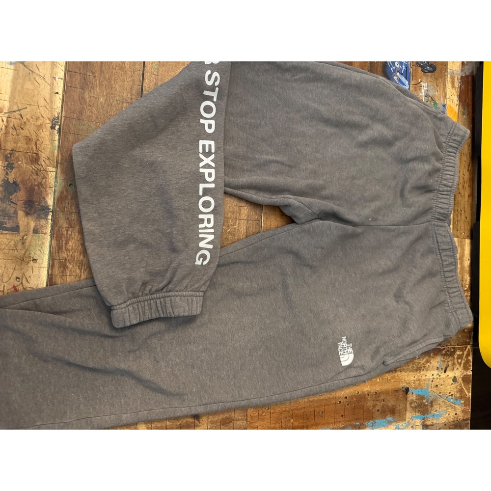 The North Face Mens Gray Never Stop Exploring Graphic Sweatpants Large